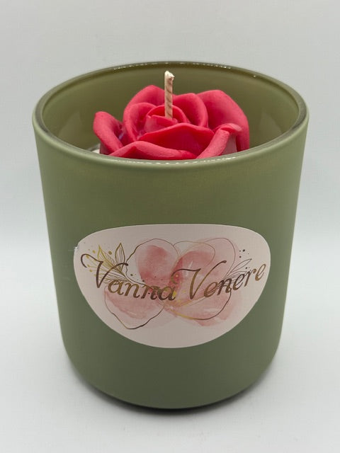 French Vanilla Flower 16 oz Sage Container Candle