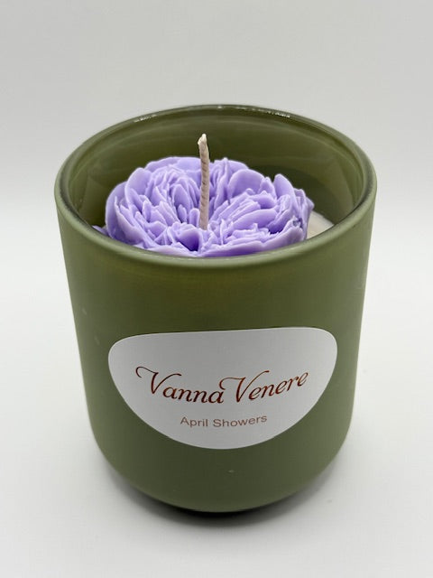 Flower 10 oz Sage Container - April Showers