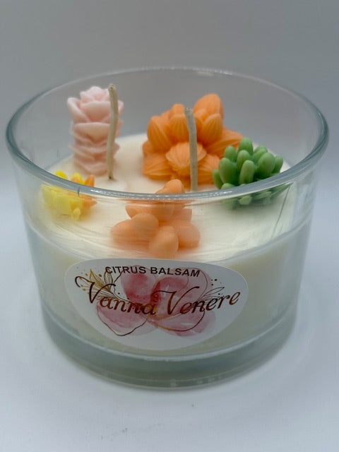 Citrus Balsam Cactus Decor 15 oz Clear Container