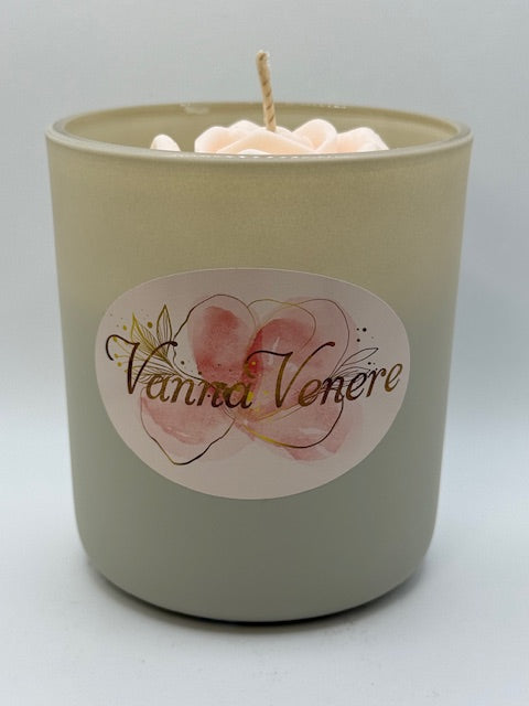 French Vanilla Flower 16 oz Cream Container Candle