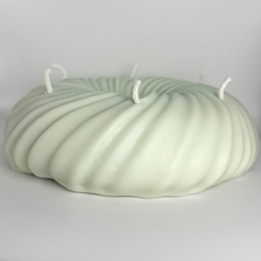 The Swirl Halo Pillar Candle Sea Moss & Aloe Scent