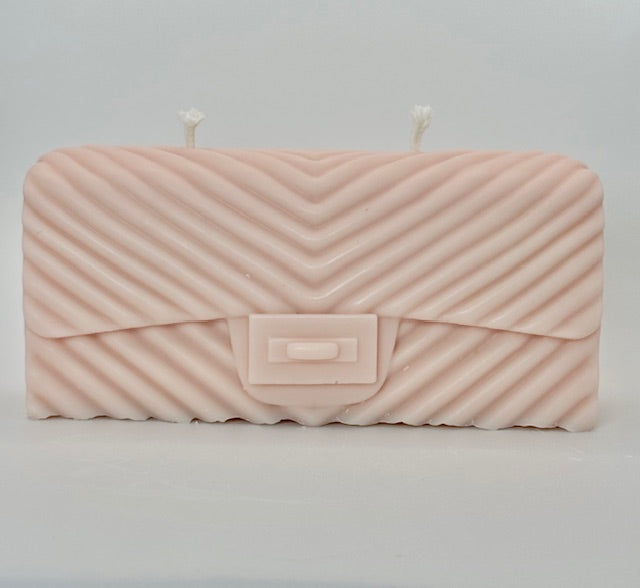Blush Pink Purse Candle - Boho Rose - Large