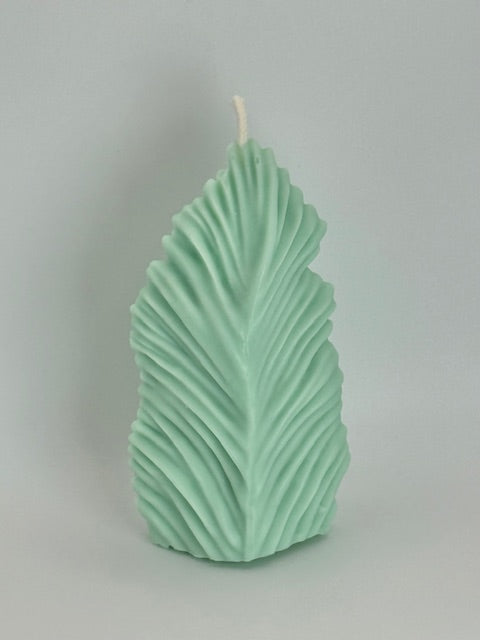 Sea Leaf or Soft Palm Pillar Candle - Sea Moss & Aloe